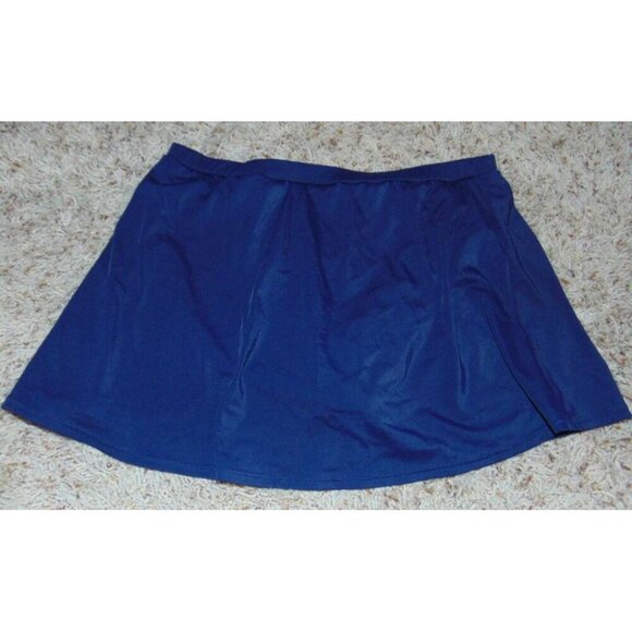 Womens Swim Skirt 10 Blue Swimsuit Attached Bikini Brief Bottoms Croft & Barrow - Picture 3 of 5